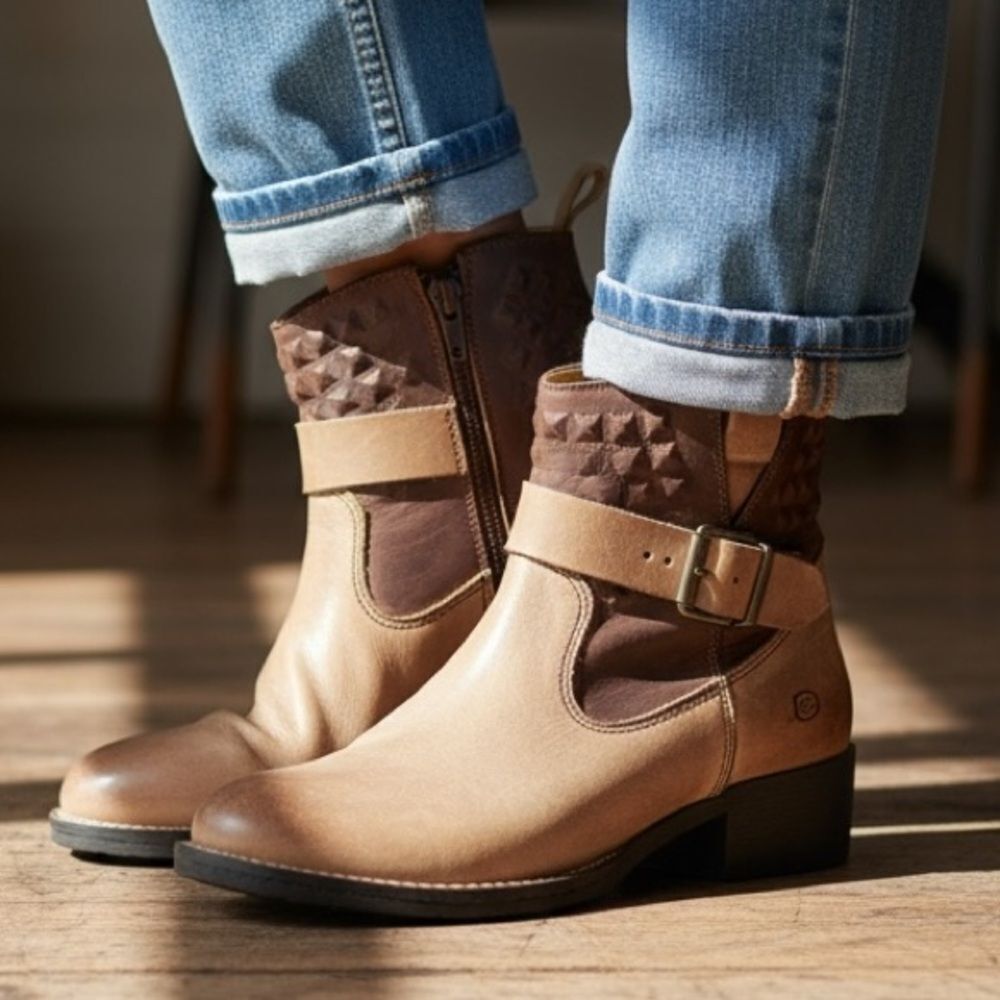 Born Brown Leather Ankle Boots
